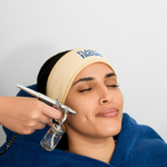 Client receiving a quick 15-minute Hydrafacial at Flash Facial in Dubai Hills Mall — AED 149 walk-in treatment, no booking required